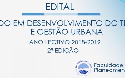 Edital – Mestrado em Desenvolvimento do Território e Gestão Urbana